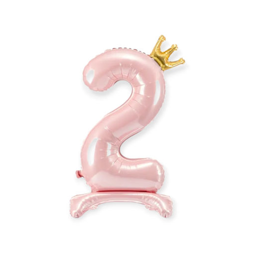 Picture of STANDING FOIL BALLOON NUMBER 2 LIGHT PINK 84CM